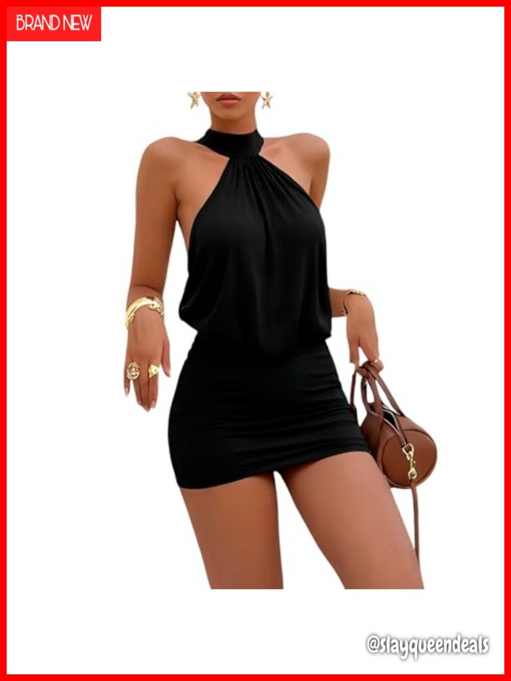 Halter Neck Backless Bodycon Mini Dress Sleeveless Club Party Cocktail
